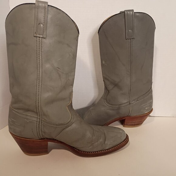 1980s ACME DINGO Western 14" Boots Men's 11D Style 5113 Gray Leather *Read - Picture 6 of 15
